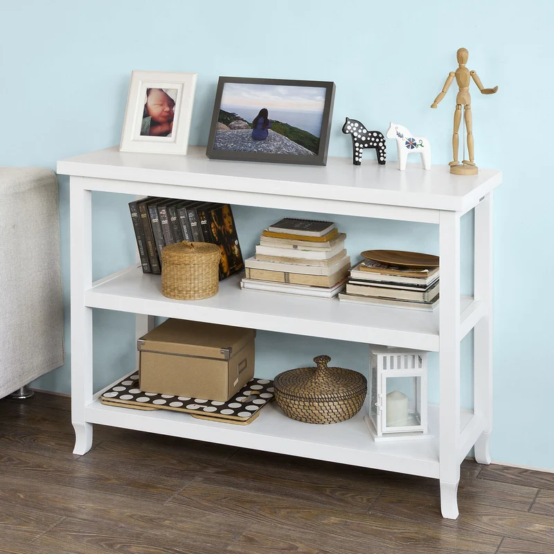 SoBuy FSB06-W Table Console table d’appoint 2 étagères, Blanc