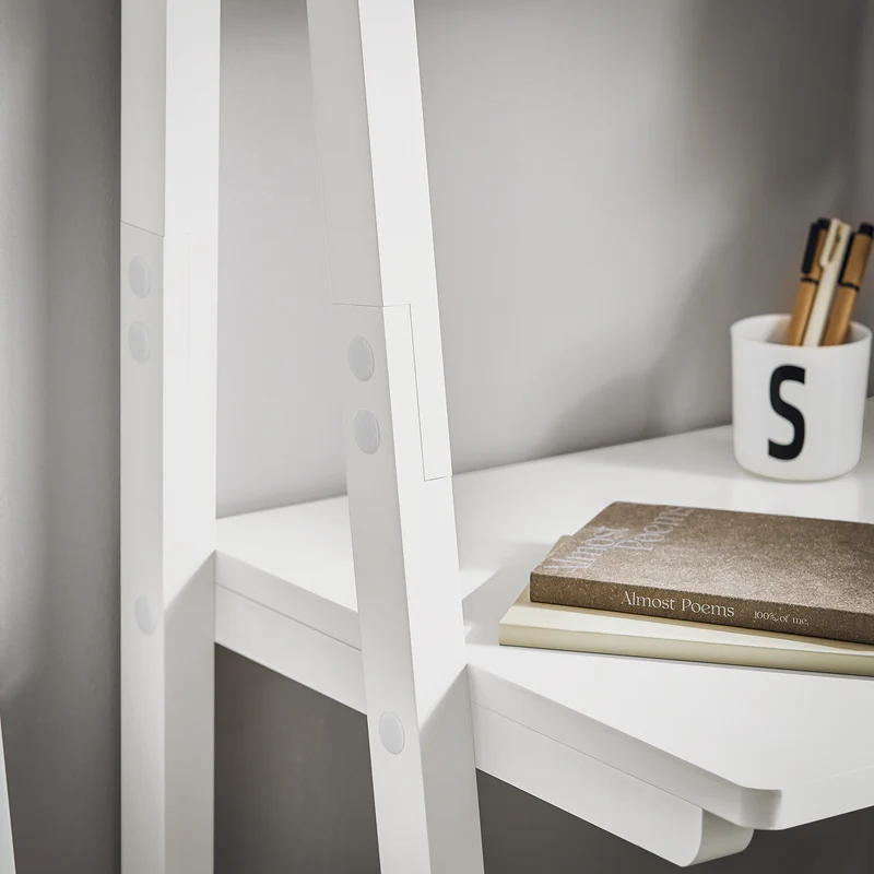 SoBuy FRG60-W Bureau, Table Bibliothèque, étagère style échelle de 2 tablettes