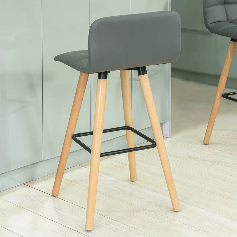 SoBuy FST50-HGX2 Lot de 2 Tabourets de Bar Cuisine Dossier Repose-Pieds Haute qualité