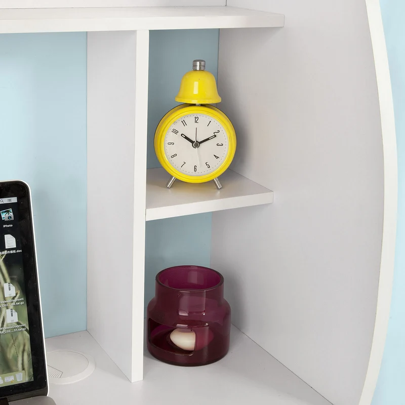 SoBuy FWT18-W Table murale Bureau avec Étagère intégrée Armoire de rangement Blanc