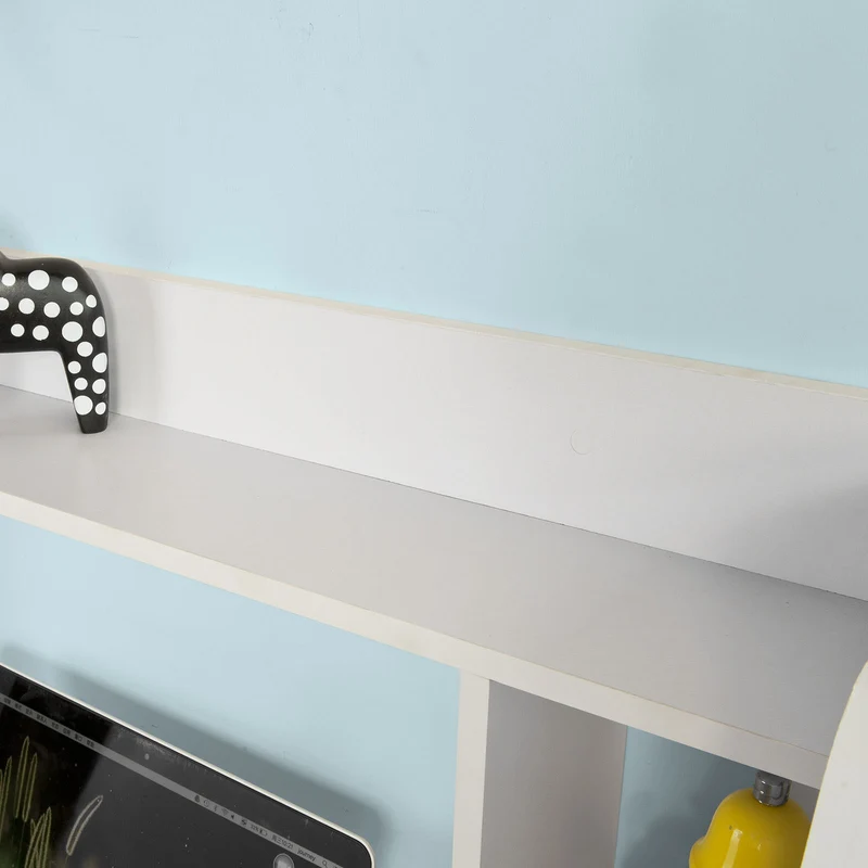 SoBuy FWT18-W Table murale Bureau avec Étagère intégrée Armoire de rangement Blanc