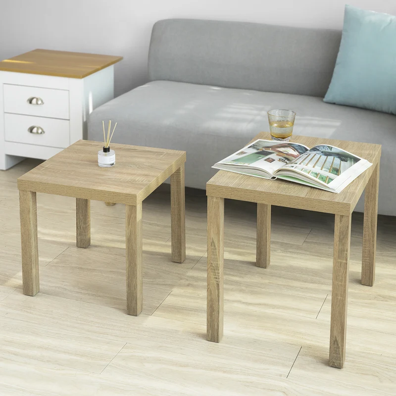 SoBuy FBT83-N Tables Basses Gigognes Table café Table d'Appoint Table Basse de Salon, Set de 2