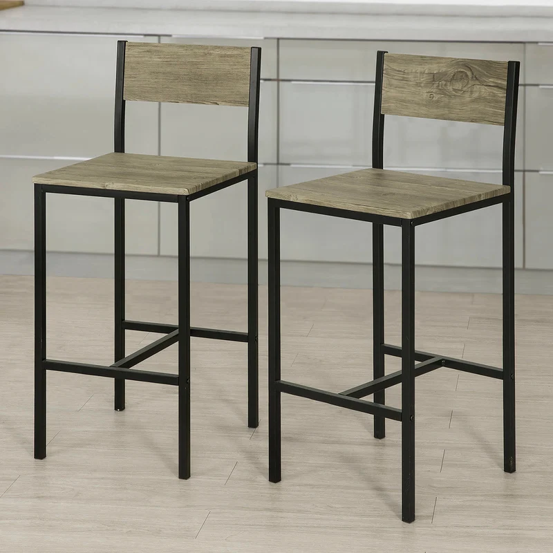 SoBuy FST53-Ax4 Lot de 4 Chaises Tabourets de Bar Cuisine Chaises de Bar, avec Repose-Pieds