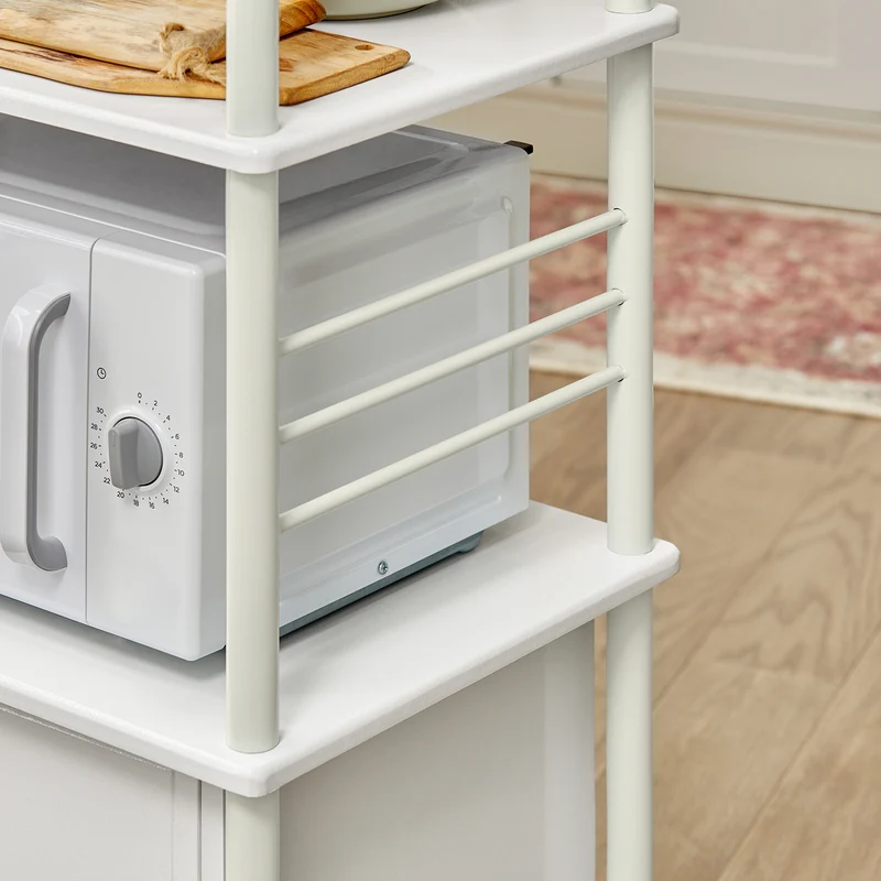 SoBuy FRG12-W Meuble rangement cuisine roulant en bois, Chariot de cuisine de service