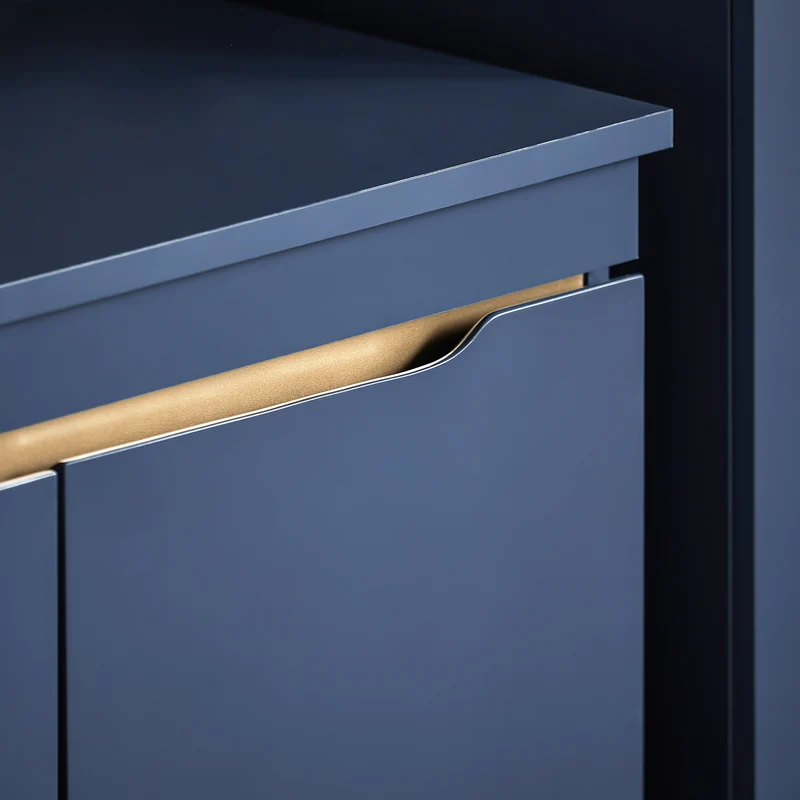 SoBuy BZR113-B Meuble sous-Lavabo Bleu Foncé 60 cm avec 2 Portes, Cloison et Pieds en Pin – Profondeur 30 cm, MDF E1, Charge 30 kg