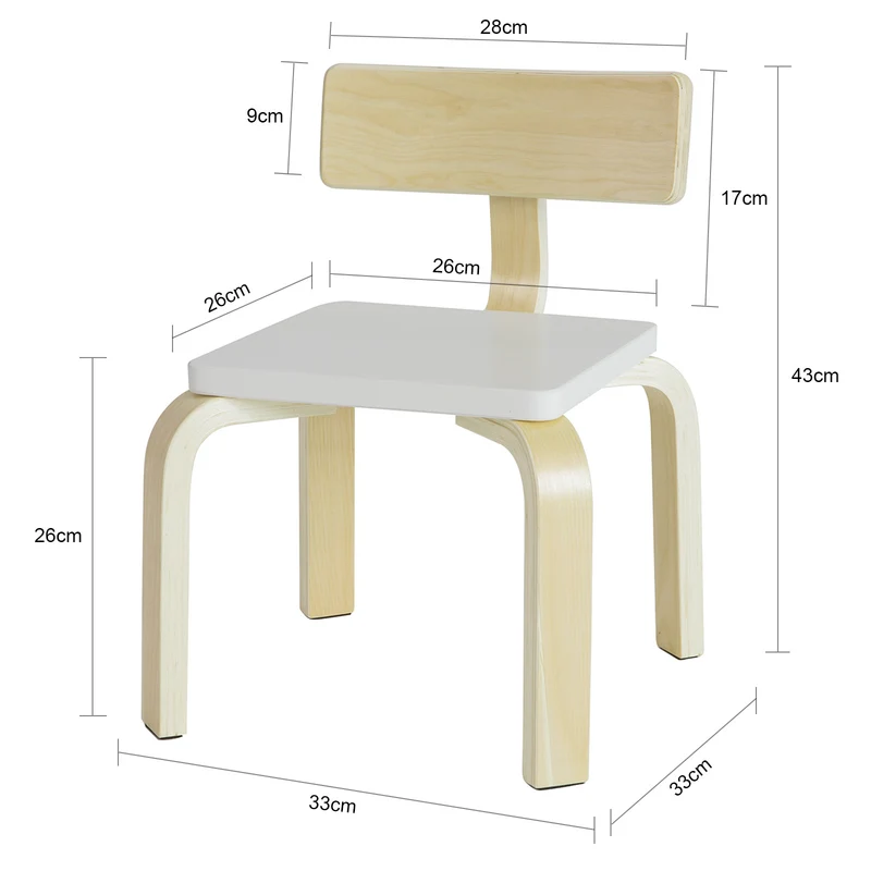 SoBuy KMB29-W Chaise pour Enfant en Bois Bouleau Chaise Enfant Confortable avec Dossier