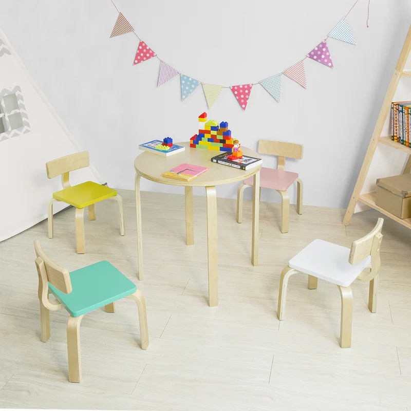 SoBuy KMB29-GR Chaise pour Enfant en Bois Bouleau Chaise Enfant Confortable avec Dossier