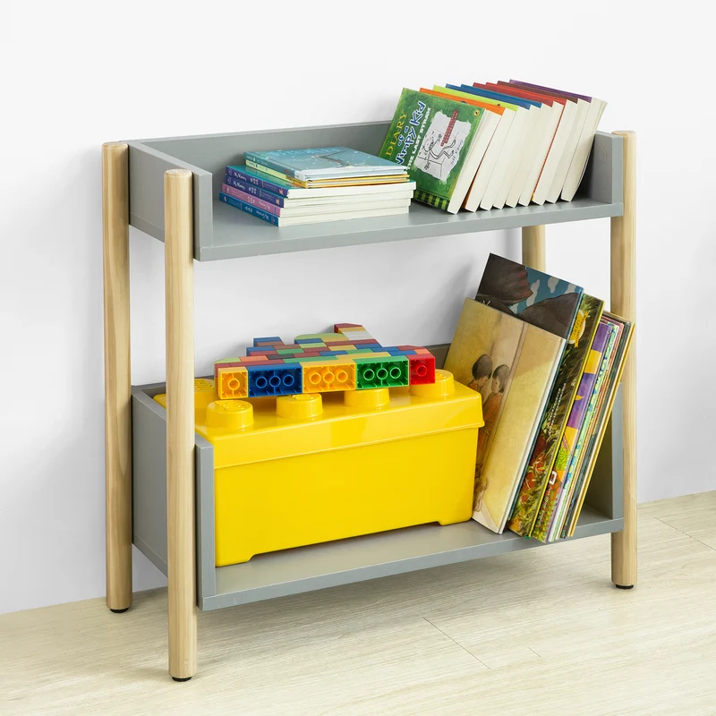 SoBuy KMB28-HG Bibliothèque pour Enfants à 2 Étages Étagère à Livres Enfants