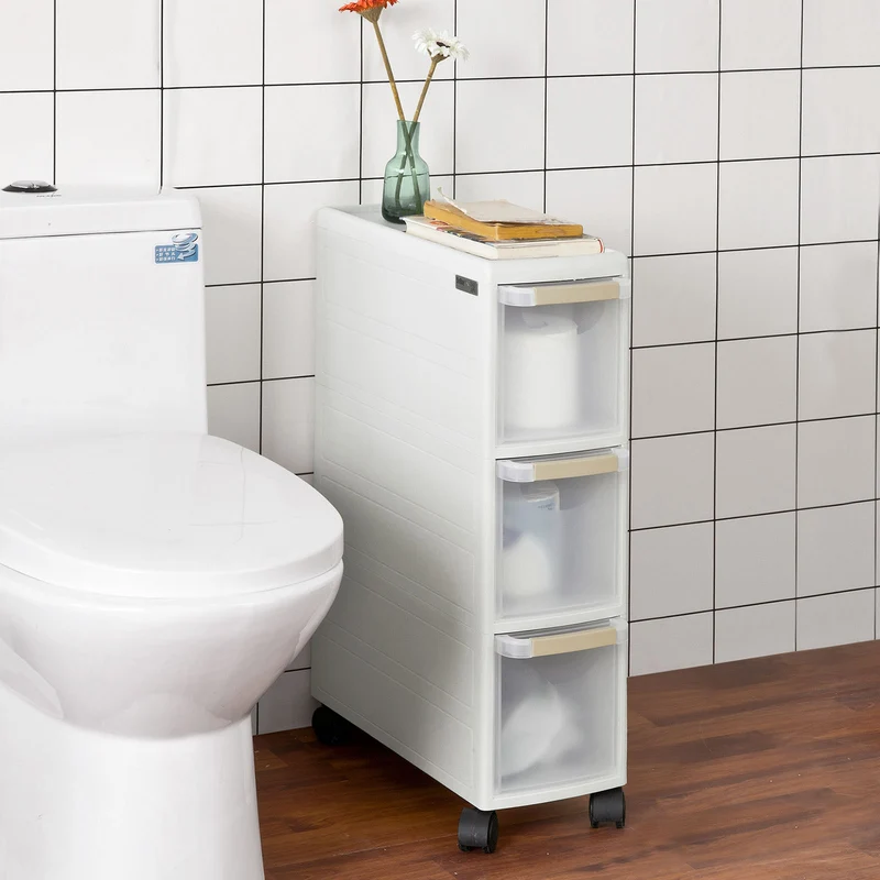 SoBuy FRG41-K-W Chariot de stockage,Étagère Armoire de cuisine salle de bain