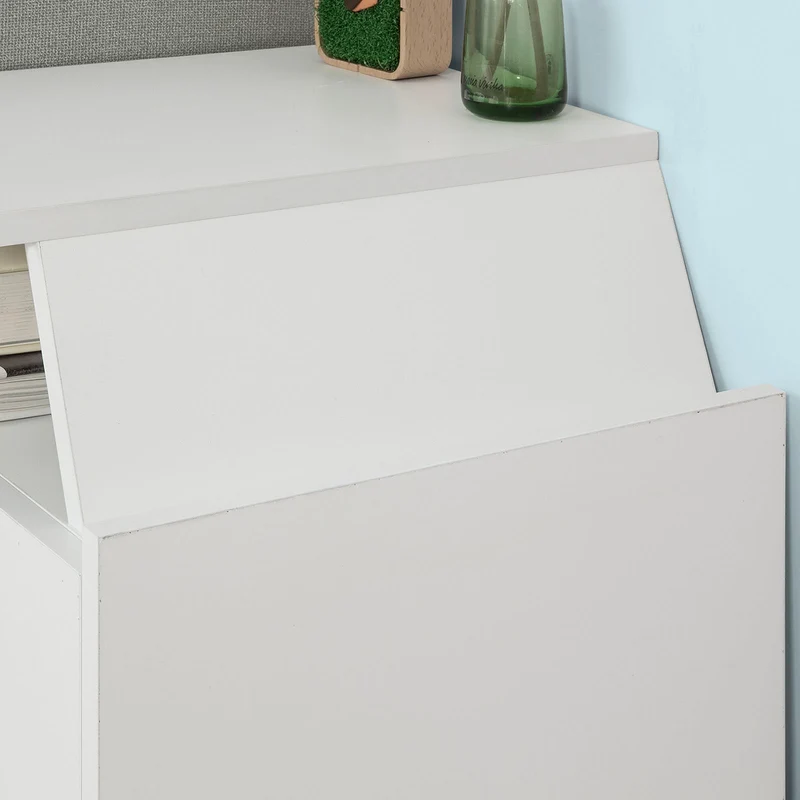 SoBuy FRG261-W Table de Chevet Table d'Appoint Bout de Canapé avec 1 Tiroir 2 Niches