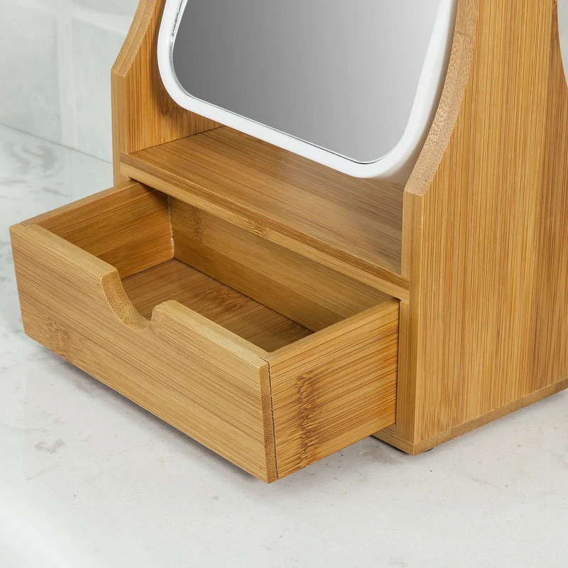 SoBuy FRG245-N Miroir de Table Miroir de Maquillage Coiffeuse en bois Miroir pivotant