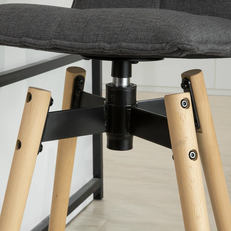 SoBuy FST45-DG Tabouret de bar cuisine rotatif à 360° avec dossier et repose-pieds