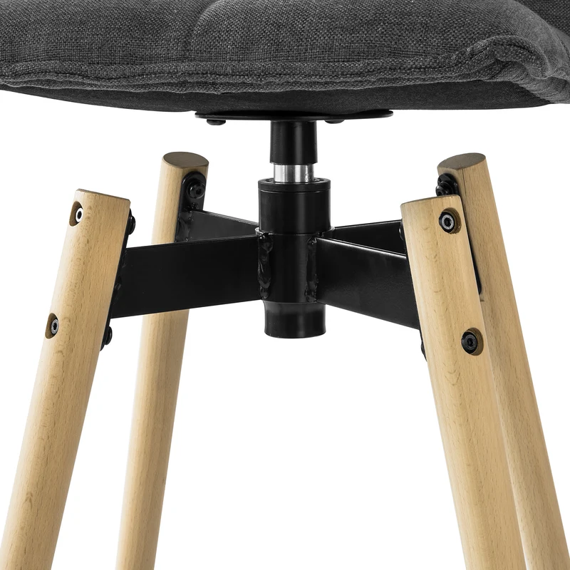 SoBuy FST45-DG Tabouret de bar cuisine rotatif à 360° avec dossier et repose-pieds