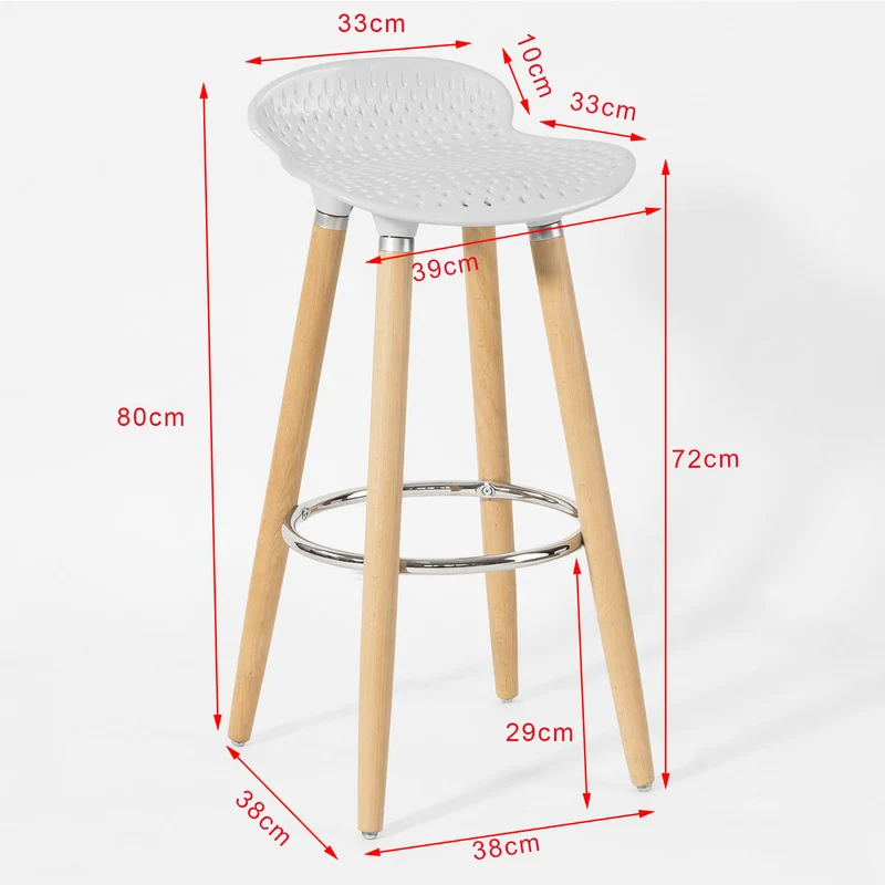 SoBuy FST35-W Tabouret de bar cuisine avec repose-pieds haute qualité