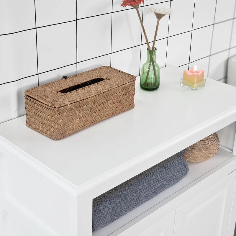 SoBuy FRG204-W Meuble Bas de Salle de Bain Armoire Toilette Buffet commode – Blanc