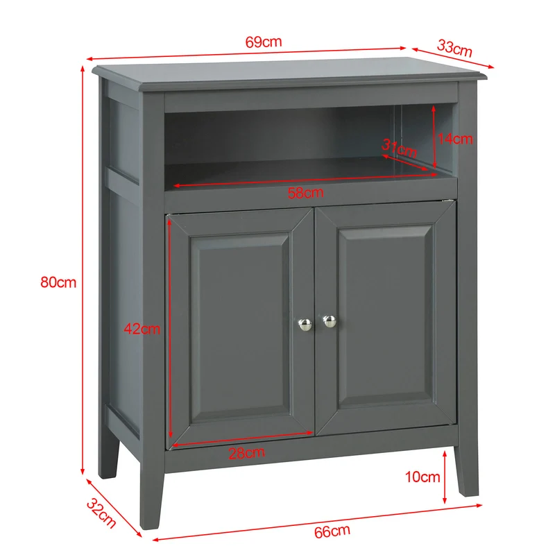 SoBuy FRG204-DG Meuble Bas de Salle de Bain Armoire Toilette Buffet Commode