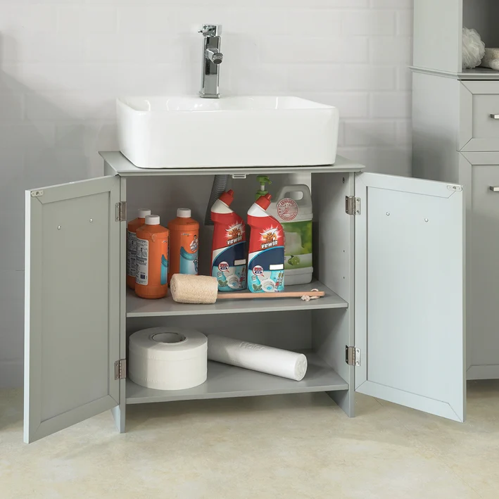 SoBuy BZR07-HG Meuble sous-Lavabo Dessous de Lavabo Meuble de Salle de Bain