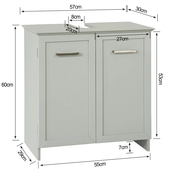 SoBuy BZR07-HG Meuble sous-Lavabo Dessous de Lavabo Meuble de Salle de Bain