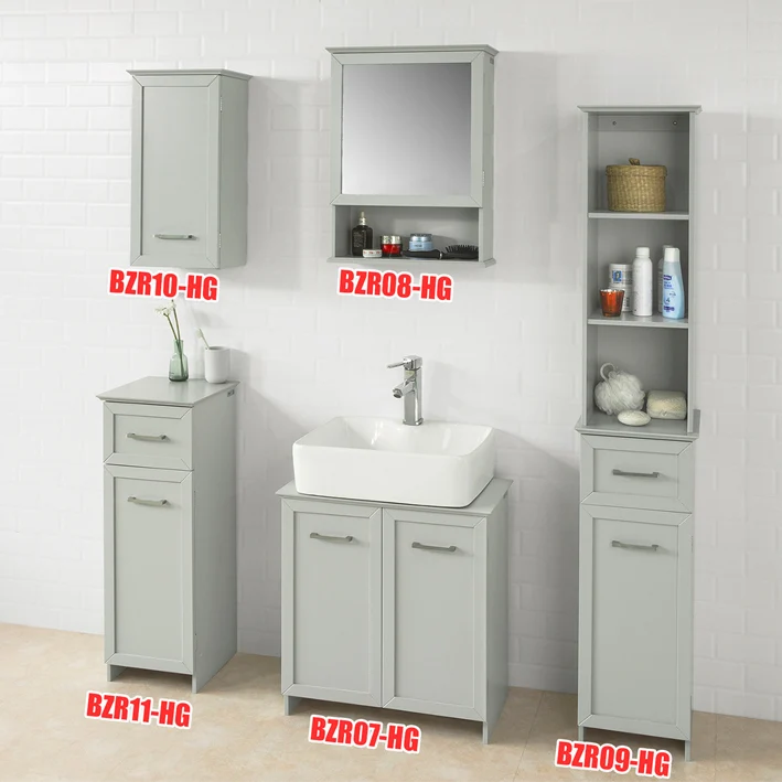SoBuy BZR07-HG Meuble sous-Lavabo Dessous de Lavabo Meuble de Salle de Bain