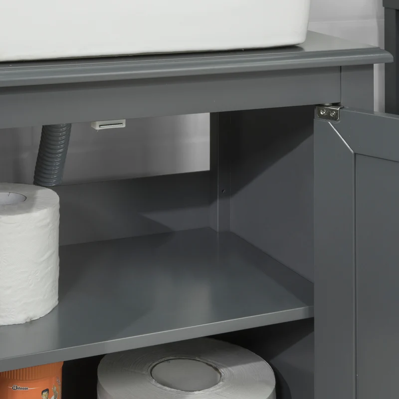 SoBuy FRG202-DG Meuble Sous-Lavaboou de Salle de Bain Vasque 2 étages