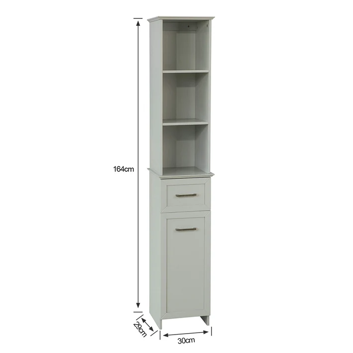 SoBuy BZR09-HG Meuble Colonne de Salle de Bain Armoire Haute Meuble Rangement