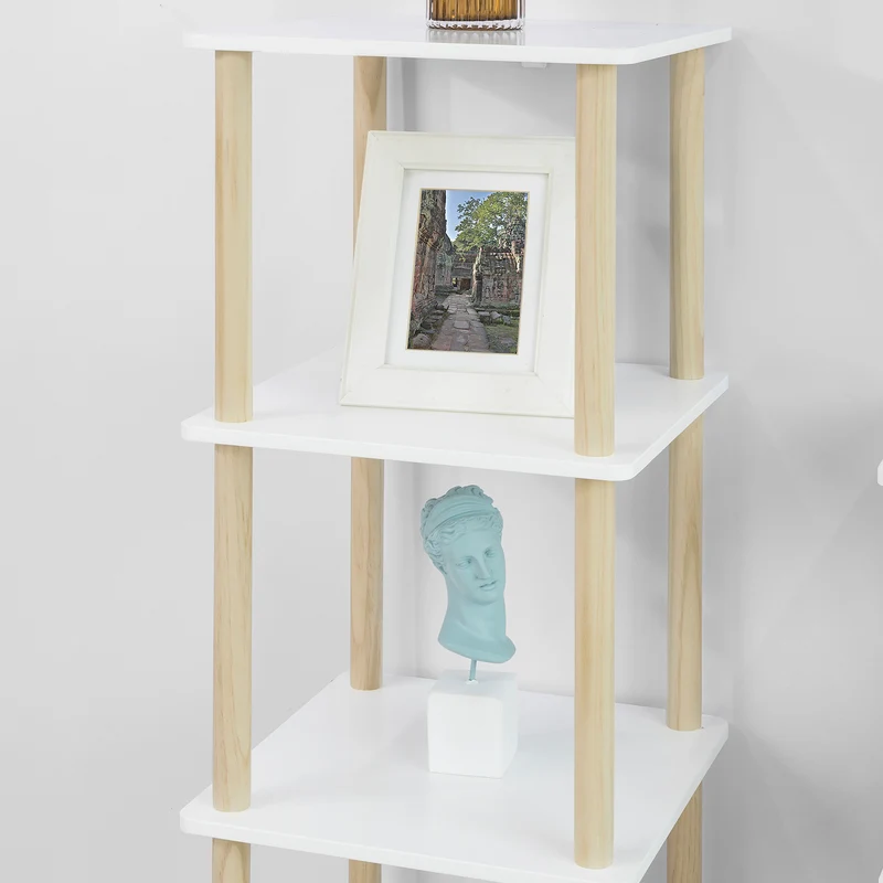 SoBuy STR03-K-WN Étagère de rangement Bibliothèque Étagère avec 4 tablettes Étagère de cuisine
