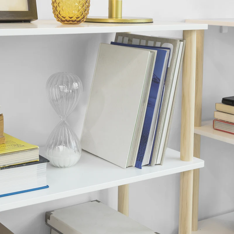 SoBuy STR02-WN Étagère de Rangement Bibliothèque Étagère avec 3 tablettes Étagère de Cuisine Étagère Polyvalente