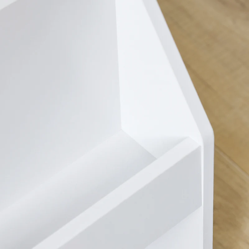 SoBuy KMB118-W Bibliothèque Enfant avec Étagère Supérieure et 3 Compartiments, Coins Arrondis et Dispositif Anti-Basculement – L100×P30×H80 cm, PB E1, Blanc