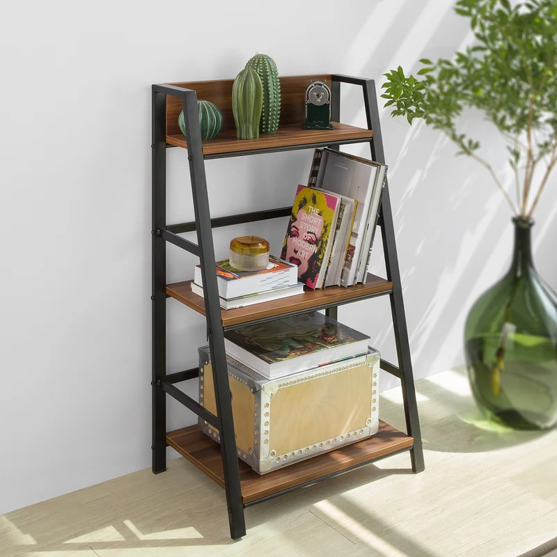 SoBuy STR01-N Bibliothèque Étagère échelle à 3 Niveaux pour Salon Bureau Cuisine Salle de Bain Meuble de Rangement
