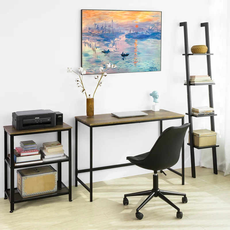 SoBuy FWT68-F Bureau Informatique Table de Travail Bureau d'Ordinateur Table de Bureau avec Grand Plan de Travail