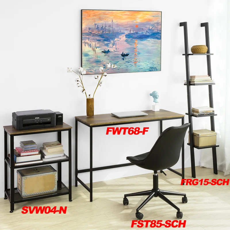 SoBuy FWT68-F Bureau Informatique Table de Travail Bureau d'Ordinateur Table de Bureau avec Grand Plan de Travail