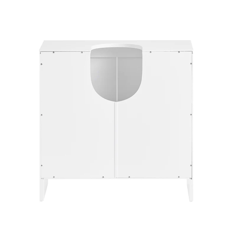 SoBuy BZR157-W Meuble sous Lavabo avec Étagères Ajustables, Résistant à l’Humidité, pour Salle de Bain et WC, Rangement Optimisé – L60×P30×H61 cm, MDF, Blanc
