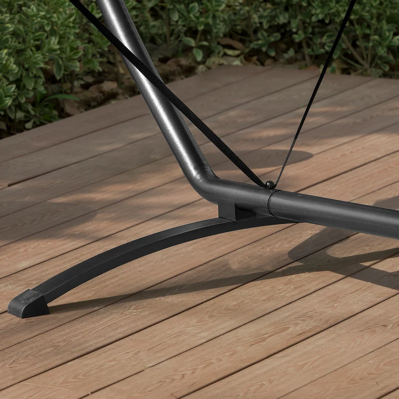 SoBuy OGS51-BR Hamac de Jardin avec Support et Pare-Soleil Bain de Soleil Transat Suspendu