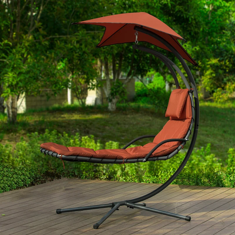 SoBuy OGS39-ZG Bain de Soleil Hamac Transat Suspend Balancelle de Jardin