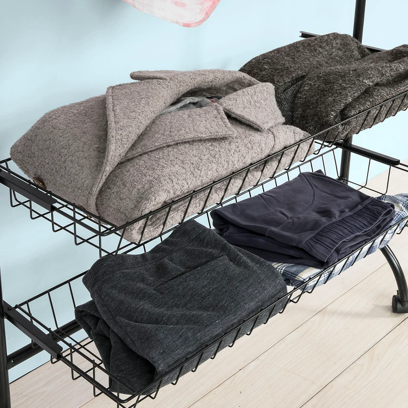 SoBuy FRG243-SCH Penderie à vêtement roulante Portant à vêtements