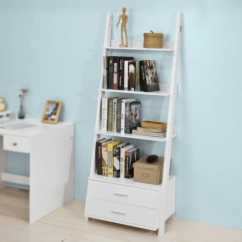 SoBuy FRG230-W Etagère Style échelle Bibliothèque Murale de 3 Niveaux