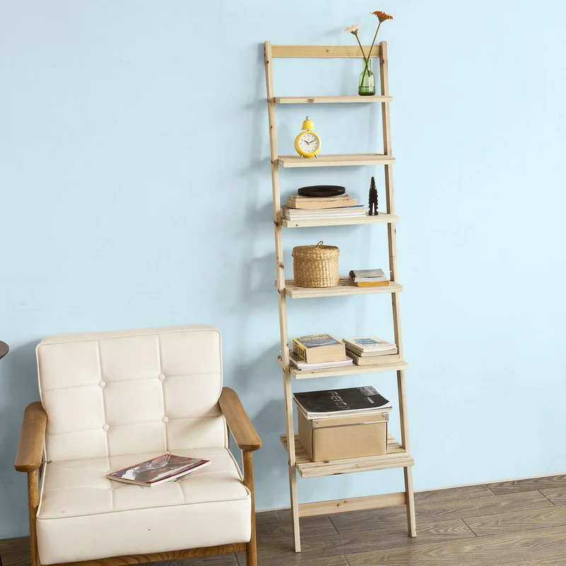 SoBuy FRG161-N Bibliothèque Étagère murale style échelle avec 6 niveaux de rangement