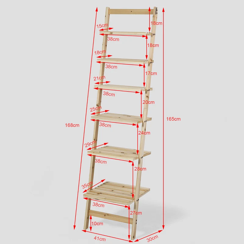 SoBuy FRG161-N Bibliothèque Étagère murale style échelle avec 6 niveaux de rangement