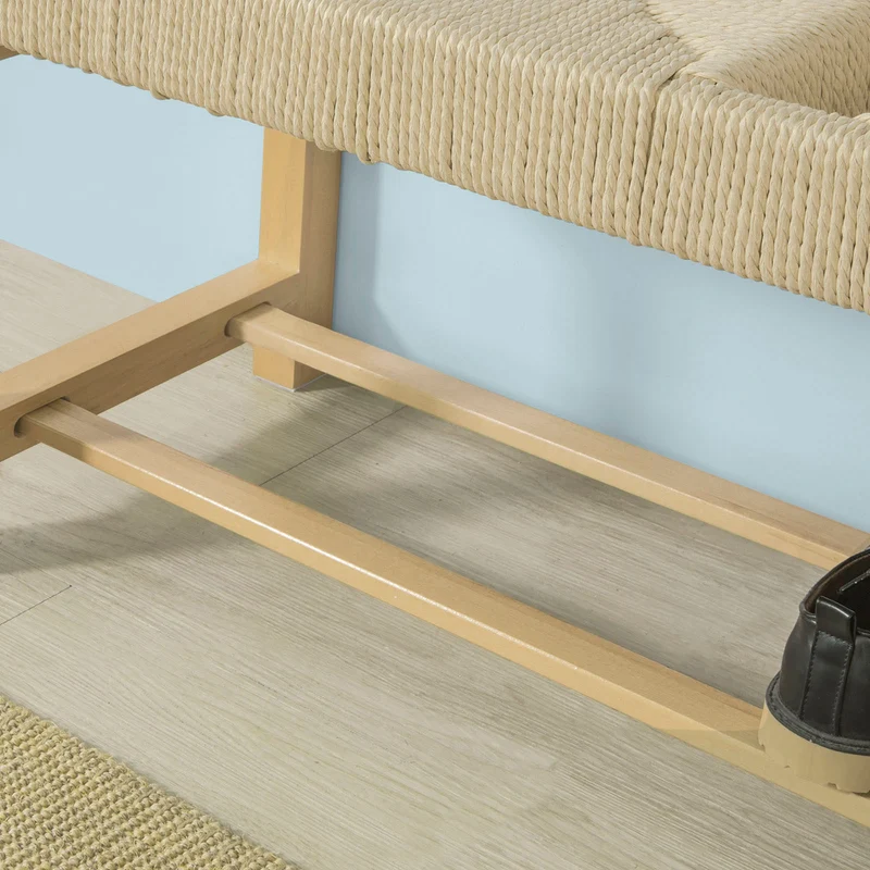 SoBuy FSR68-N Banc à Chaussures Design avec Assise et Rangement pour Entrée Couloir – 110x36x46 cm, Naturel