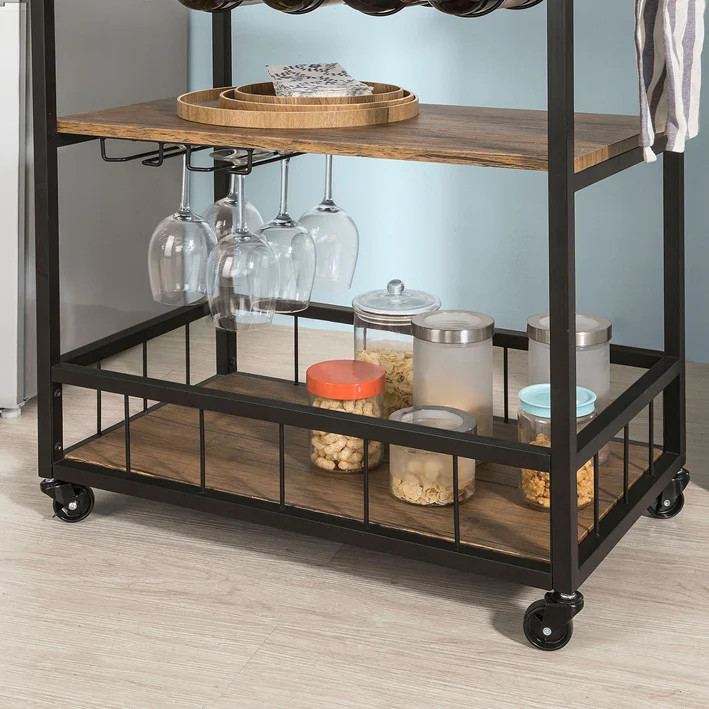 SoBuy FKW56-N Chariot de Service Desserte à roulettes Chariot Commode Roulant