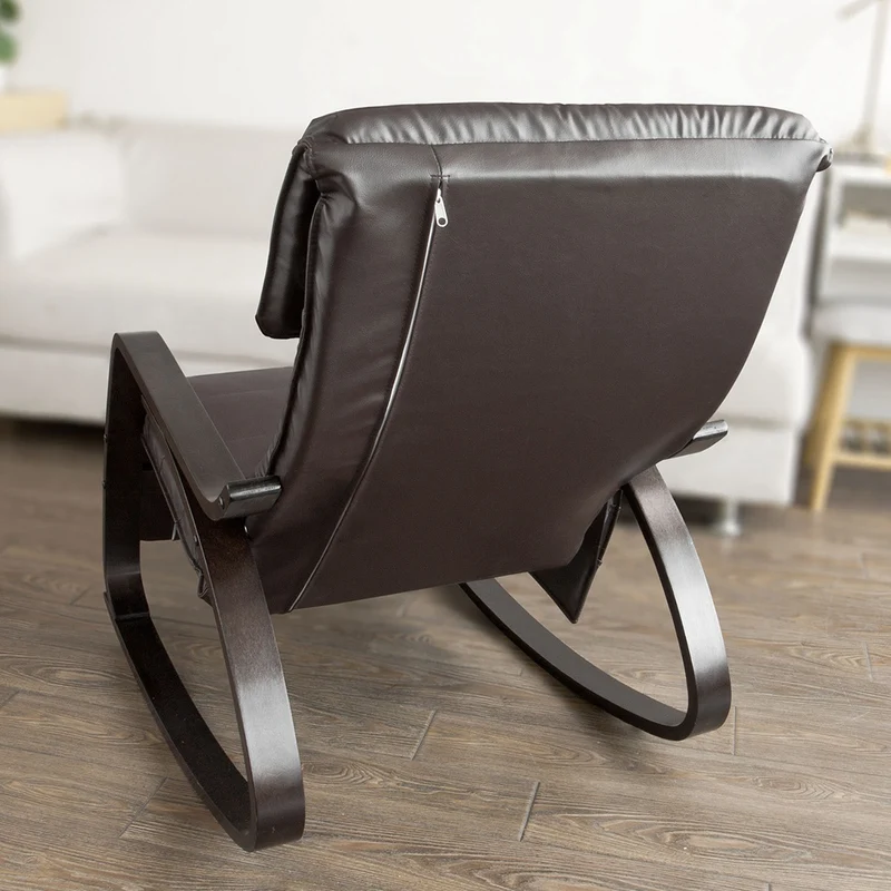 SoBuy FST20-BR Fauteuil à Bascule Berçante Relax avec Pochette Latérale Amovible