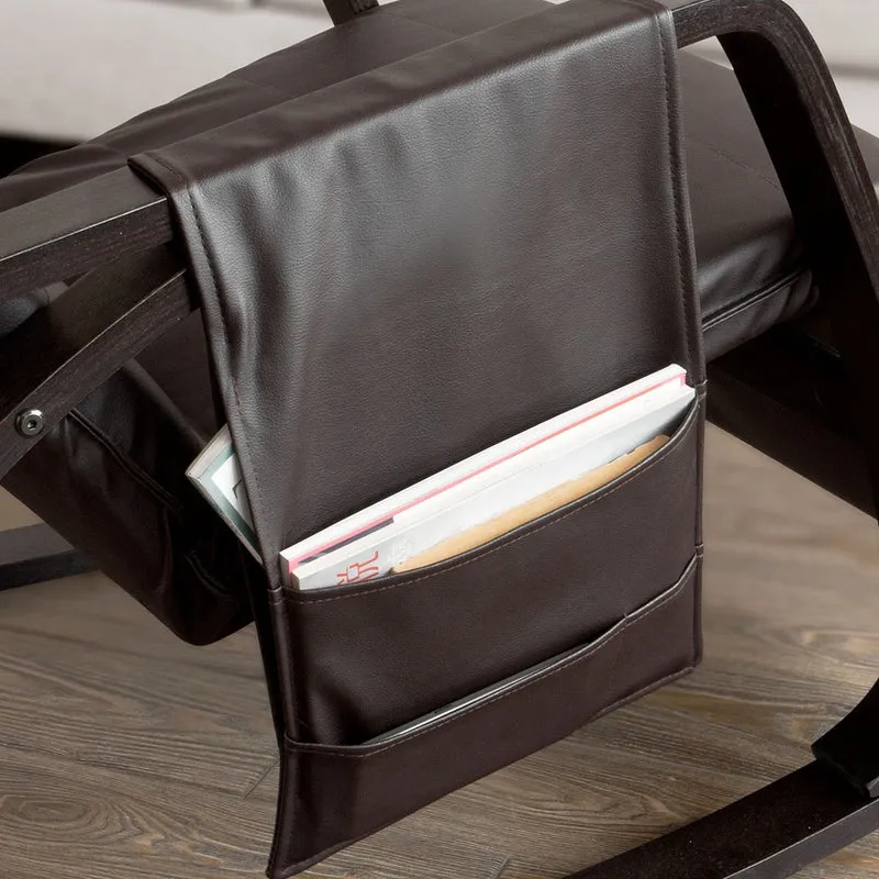 SoBuy FST20-BR Fauteuil à Bascule Berçante Relax avec Pochette Latérale Amovible