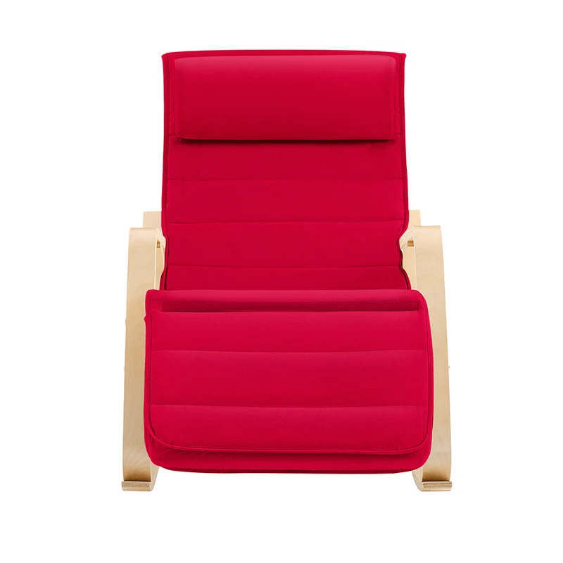 SoBuy FST16-R Rocking Chair, Fauteuil à bascule avec repose-pieds Fauteuil berçante