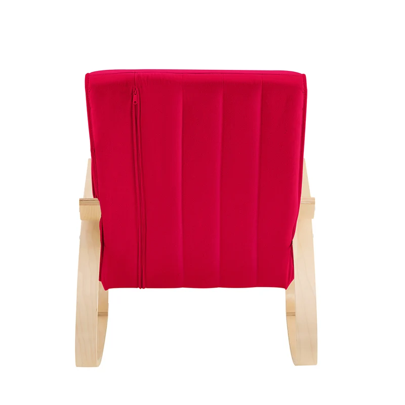 SoBuy FST16-R Rocking Chair, Fauteuil à bascule avec repose-pieds Fauteuil berçante
