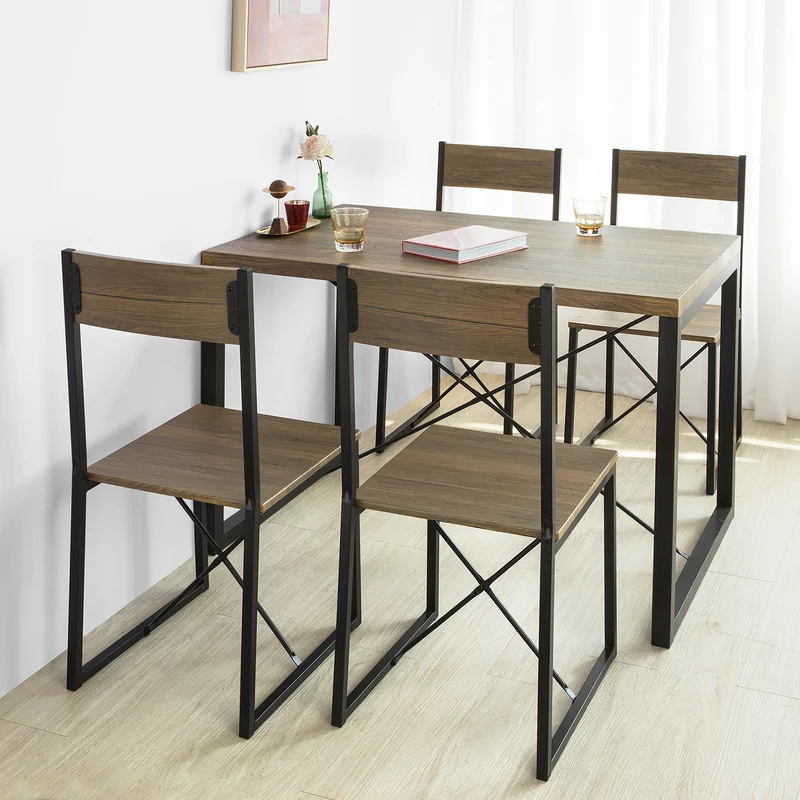 SoBuy FST67x4 Lot de 4 Chaises de Cuisine en Métal Chaises de Salle à Manger avec Dossier Chaise pour Restaurant