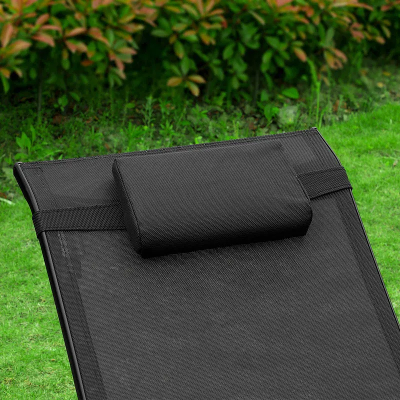 SoBuy OGS45-SCH Chaise Longue Pliable Transat de Jardin Bascule avec Appui-tête