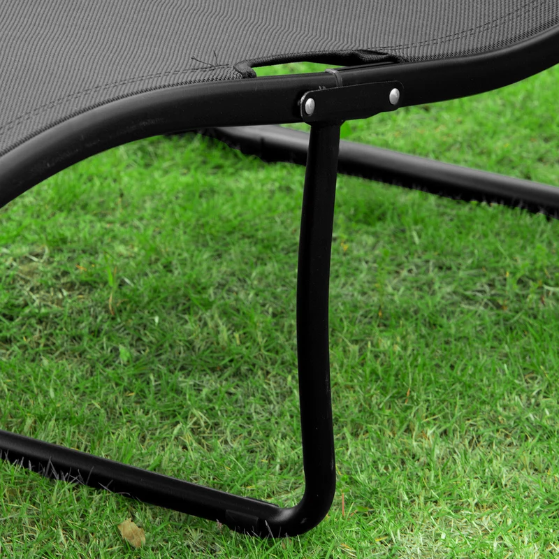 SoBuy OGS45-SCH Chaise Longue Pliable Transat de Jardin Bascule avec Appui-tête