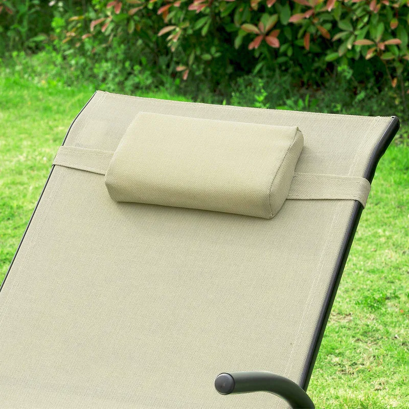 SoBuy OGS45-MI Chaise Longue Pliable Transat de Jardin Bascule avec Appui-tête