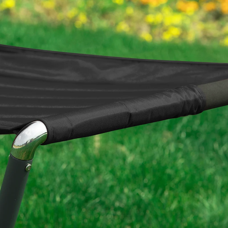 SoBuy OGS44-SCH Transat de Jardin Transat à Bascule avec Pare-Soleil et 2 roulettes Chaise Longue