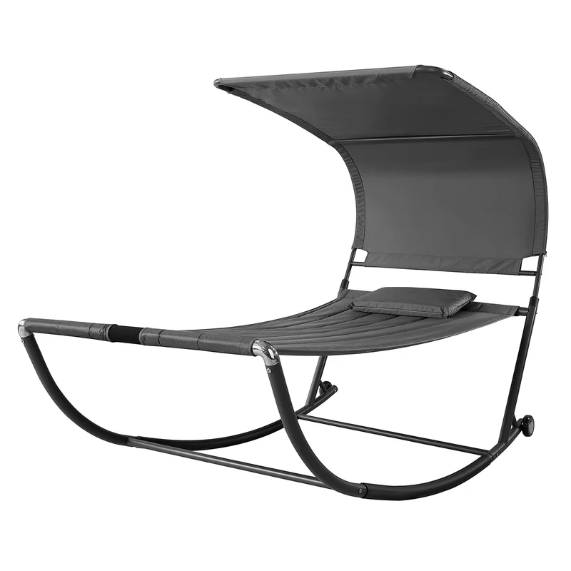SoBuy OGS44-DG Transat de Jardin Transat à Bascule avec Pare-Soleil